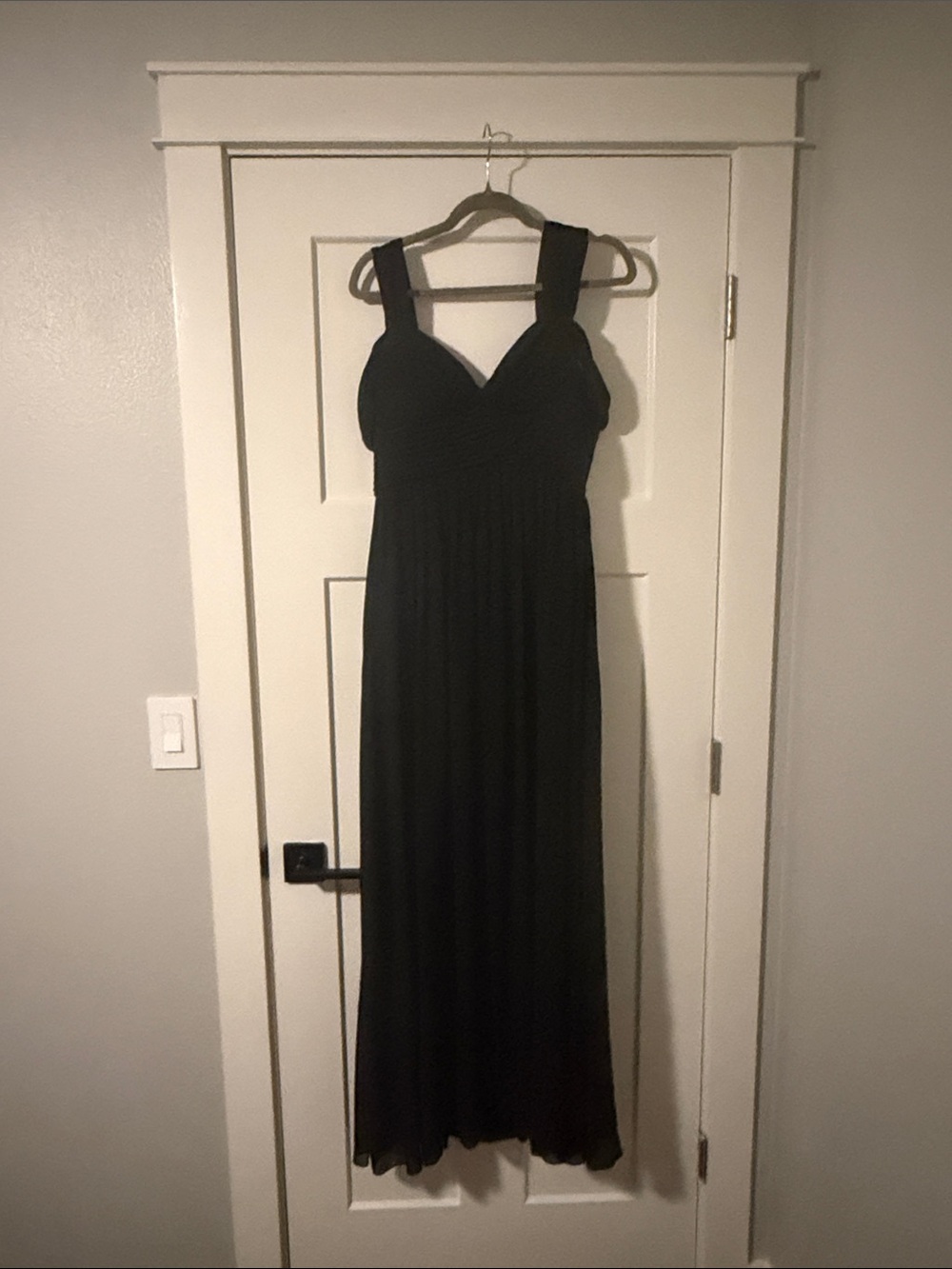 Lulu's Black Maxi Dress with Wide Straps and V-Neck